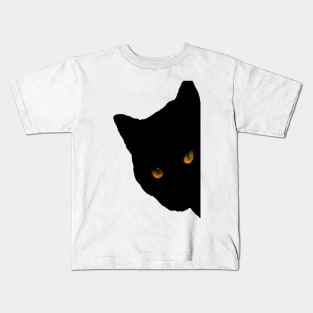black cat face Kids T-Shirt